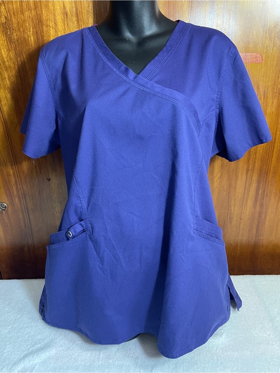 ME Makeover Essentials Tops - ME Makeover Essentials Deep Purple V-Neck Scrub Tunic